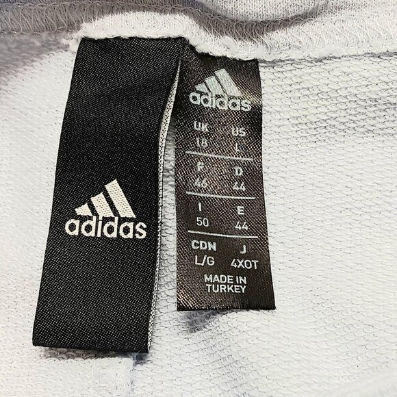 Adidas Women's Size Large Light blue Graphic Print Crewneck Sweatshirt Kiwi Logo - Picture 7 of 8